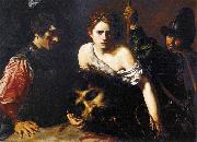 VALENTIN DE BOULOGNE David with the Head of Goliath and Two Soldiers France oil painting artist